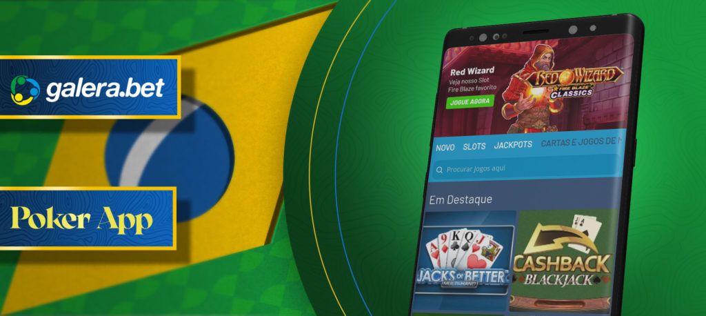 Póquer e outros jogos de cartas na versão móvel da Galera Bet