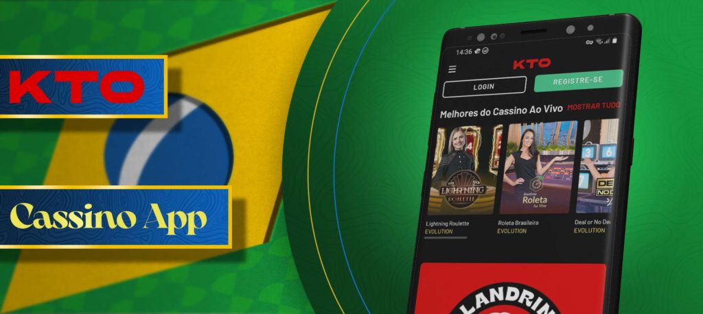 Todos os jogos de casino na aplicação móvel KTO no Brasil